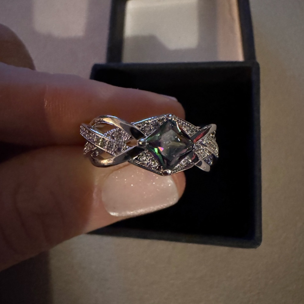 Rainbow Topaz Ring